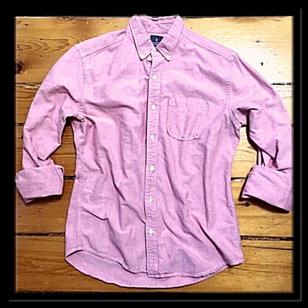 UO Hawking McGill pink cotton button down collar - Picture 2 of 8